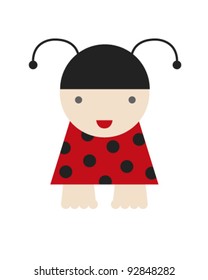 Kid dressing up as ladybird