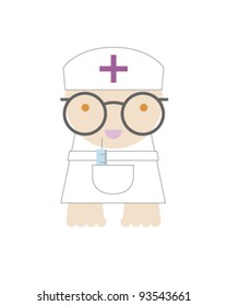 Kid dressing up as nurse
