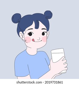 Kid drinking milk illustration design of vector.