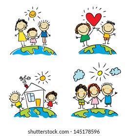 kid earth children happy vector child smile cartoon community jump cute children and family set around the world cartoon people kid earth children happy vector child smile cartoon community jump play