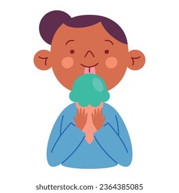 kid eating ice cream vector isolated