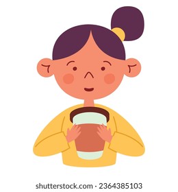 kid eating illustration vector isolated