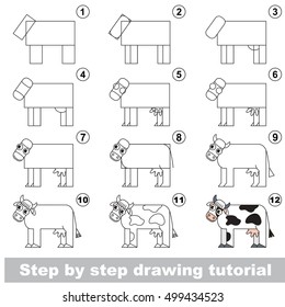 72 Cow drawing tutorial Images, Stock Photos & Vectors | Shutterstock