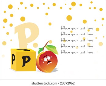 Kindererziehungsvektor, P für Pomegranat
