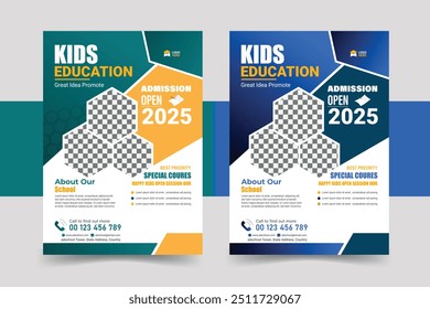 Plantilla de diseño de volante educativo para niños.