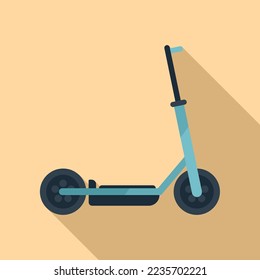 Kid electric scooter icon flat vector. Kick transport. Bike trotinette