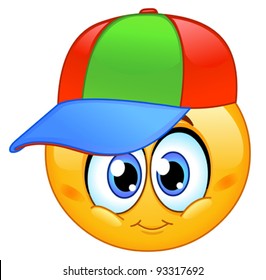 Kid Emoticon Wearing A Baseball Cap