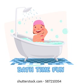 Kid enjoying a bath