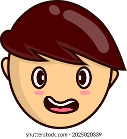 kid expression face head. kid smiley illustration. set of emoticon character