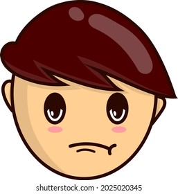 kid expression face head. kid smiley illustration. set of emoticon character
