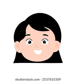 expressão infantil sorriso, choque, emoticon triste desenhos animados meninas