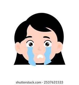 kid expression smirk, shock, sad emoticon cartoon girls