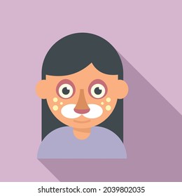 Kid face painting icon flat vector. Child paint. Animal mask