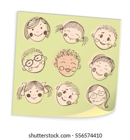 Kid face vector cartoon