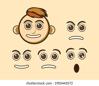 Kid Face Vector Expression, This Design is available to change face expression Collections, Try it now