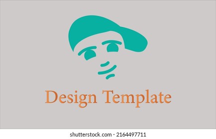 Kid face vector monogram logo template