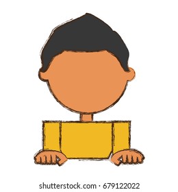 Kid faceless cartoon