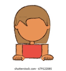 Kid faceless cartoon