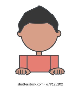 Kid faceless cartoon