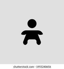 Kid flat icon. Simple style child poster design background symbol. Logo design element. T-shirt printing. Vector for sticker.