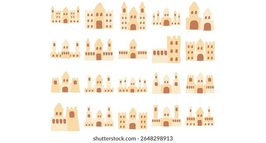 Conjunto de castillo de arena plana para niños