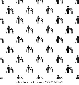 Kid with flower pattern seamless vector repeat for any web design