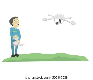 kid flying drone