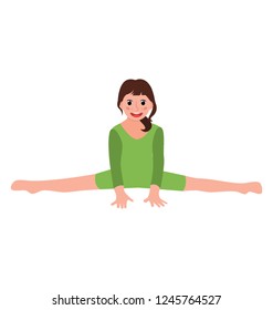 Kid in forward bend flat icon design