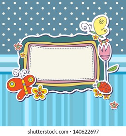kid frame label butterfly doodle child flower children cute cute scrap set with flowers and butterfly kid frame label butterfly doodle child flower children cute plant vegetation textile star official