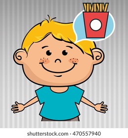 kid french fries icon vector illustration graphic