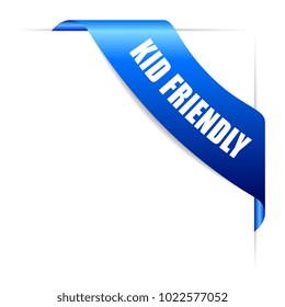 Kid friendly corner ribbon icon isolated on white background