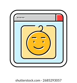 criança amigável interface cor ícone vetor. criança amigável interface sinal. isolado símbolo ilustração