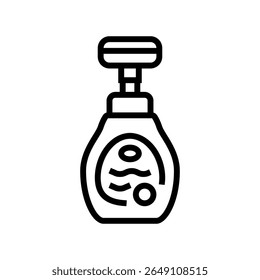 kid friendly liquid soap packaging line icon vector. kid friendly liquid soap packaging sign. isolated contour symbol black illustration