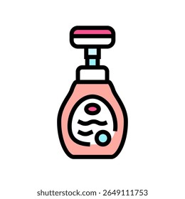 kid friendly liquid soap packaging color icon vector. kid friendly liquid soap packaging sign. isolated symbol illustration
