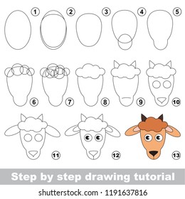 Kid game to develop drawing skill and easy gaming level for preschool kids  drawing educational tutorial for Goat Head Face