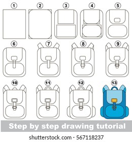 Kid game to develop drawing skill with easy gaming level for preschool kids, drawing educational tutorial for School Bag