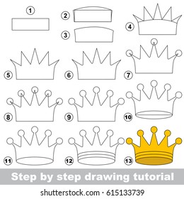 Kid game to develop drawing skill and easy gaming level for preschool kids  drawing educational tutorial for Gold King Crown