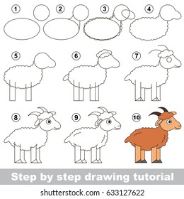 Kid game to develop drawing skill and easy gaming level for preschool kids  drawing educational tutorial for Goat
