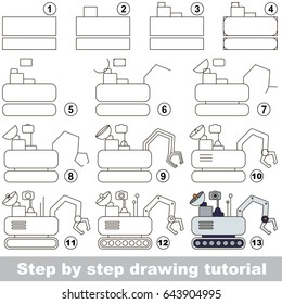 Kid game to develop drawing skill with easy gaming level for preschool kids, drawing educational tutorial for Lunar Rover