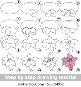 Kid game to develop drawing skill with easy gaming level for preschool kids, drawing educational tutorial for Pink Lilly