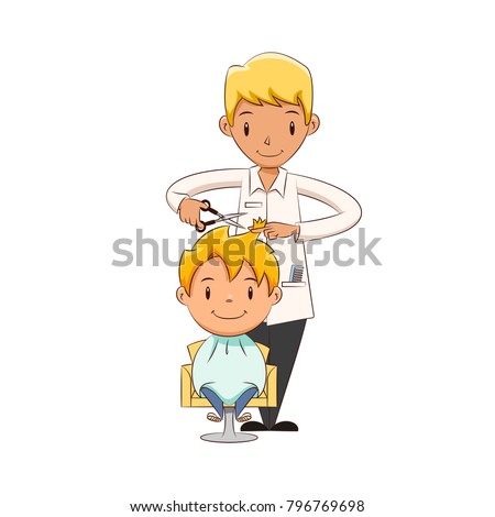 Kid getting a haircut