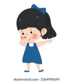 Kid girl  dabbing movement cartoon