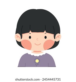 Kid girl doodle avatar Illustration