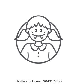 Kid Girl Dracula Halloween icon for business website,apps, and many more