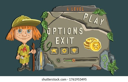 kid girl explorer following path