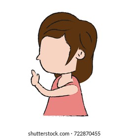 Kid girl faceless