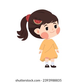 Kid Girl happy cartoon vector