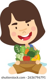 kid girl with mineral food group