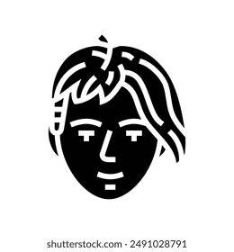 kid girl punk subculture style glyph icon vector. kid girl punk subculture style sign. isolated symbol illustration