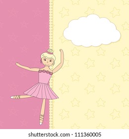 kid girl shower with little ballerina